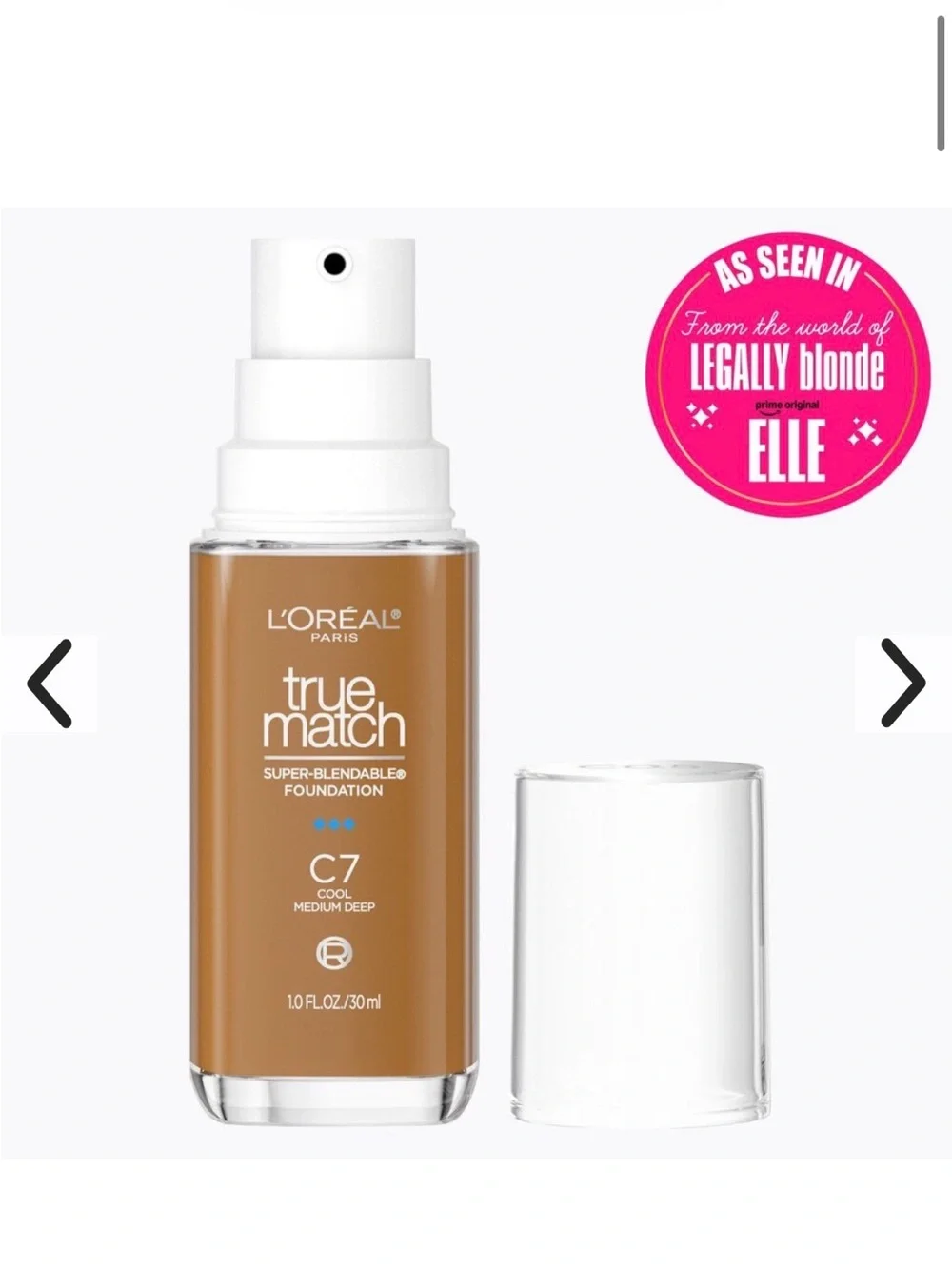 L'Oreal True Match Foundation C7 Cool Medium Deep - Warm Brown Shade